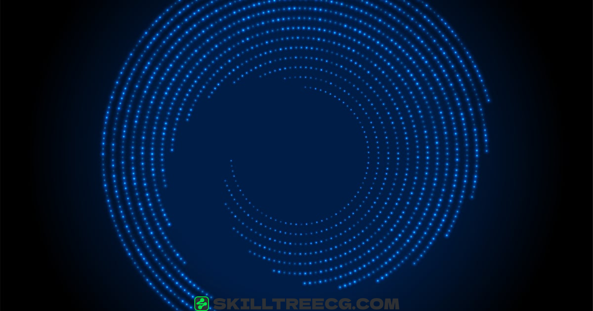 Glowing Tech Blue Spiral Halftones Circles（719083）-技能树